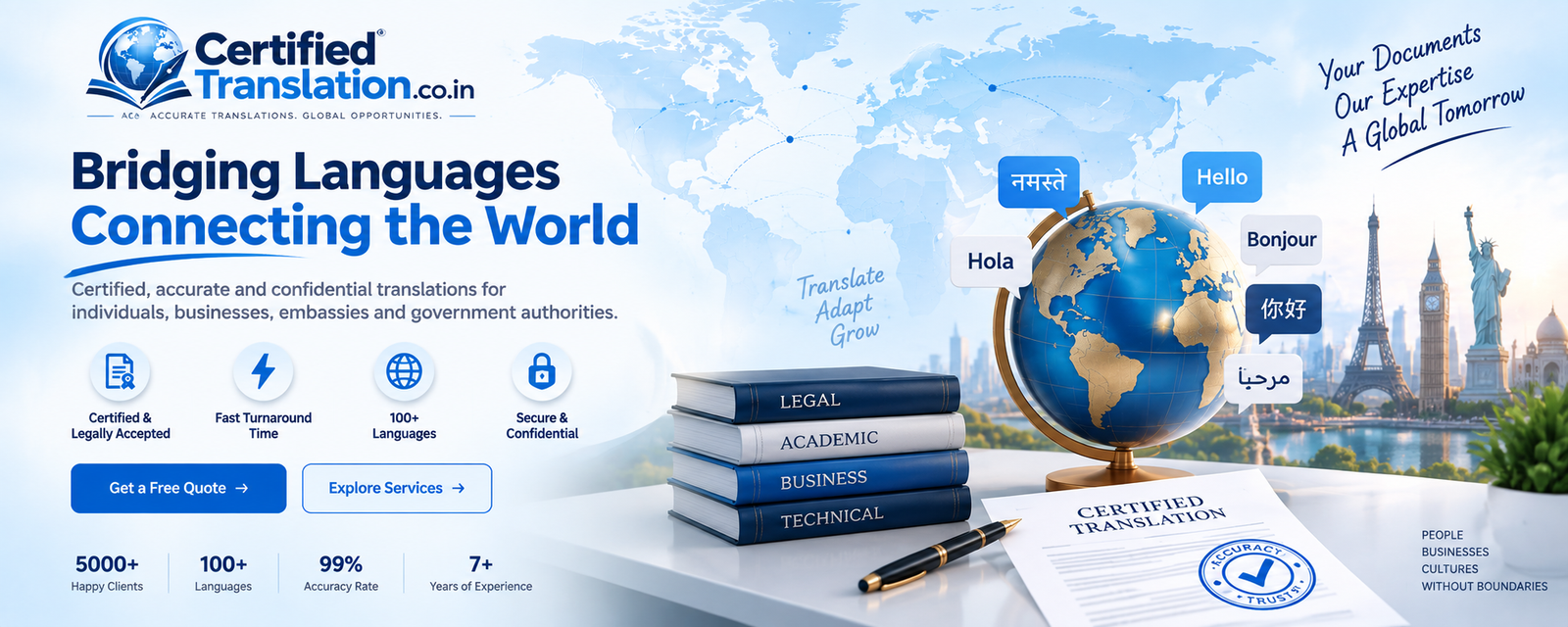 Certified Translation Services Banner 2